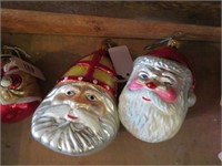 (2) Santa Face Ornaments