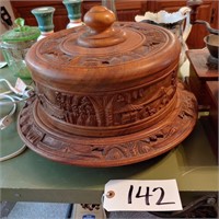 Wood, Carved Cake Plate, Cover, Phillipines