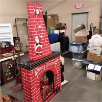 Vintage cardboard Christmas fireplace