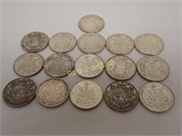 Canadian Silver Fifty Cent Coins