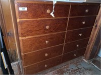 (10) Drawer Cabinet/Dresser- attached to wall