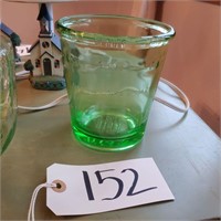 D&B Co. Green Depression Glass Measuring Vessle