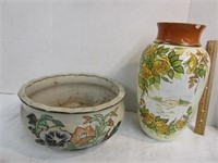 Large Planter & Vase with Small Chip