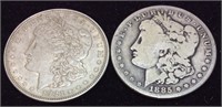 (2) MORGAN SILVER DOLLARS, PHILADELPHIA MINT,