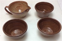 4 PIECE JUGTOWN WARE BOWLS