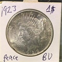 1923 US Silver peace dollar