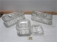 Antique refridgerator glass bowls