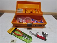 Fishing tackle box with some tackle