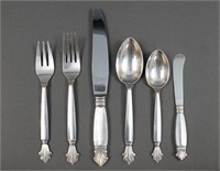 (36) PIECE GEORG JENSEN STERLING FLATWARE SERVICE