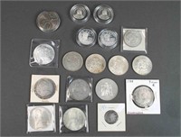18 SILVER COINS & ROUNDS - MOST INTERNATIONAL