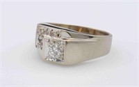 GENTS ART DECO 14K DIAMOND RING