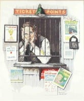 NORMAN ROCKWELL LITHOGRAPH - TICKET POINTS