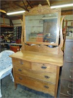 Antique Oak Dresser w/ Mirror