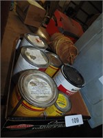 Roll of Twine & Wood Stain & Paint (partial cans)