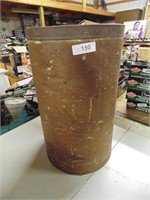 Vintage Paper Barrel w/ Wooden Bottom & Lid