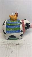 8in Chicken on a Cow Cookie Jar