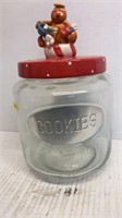 9in Clear Cookie Jar With Gingerbread Man and