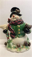 12in snowman and Pinecone Cookie Jar