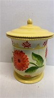 9in Yellow and Orange Flower Cookie Jar, with