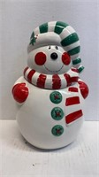 11in Snowman with Green Stripe Hat and Red Scarf