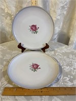 2 10" PLATES - IMPERIAL ROSE FINE CHINA
