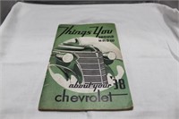 VINTAGE 1937 "THINGS YOUR SHOULD KNOW...CHEVROLET"