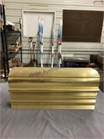 GOLD COLORED METAL MAILBOX, WALL MOUNT