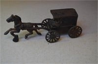 Early Cast Iron Amish Buggy & Horse
