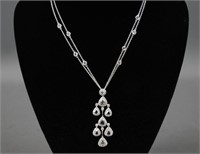 18K DIAMOND CHANDELIER PENDANT NECKLACE, 8.00CTW