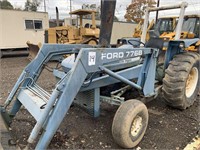 Ford 4610 Diesel loader tractor & broom