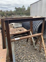 two large metal sawhorses