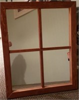 22 1/2" x 18 1/2" antique mirror in wooden frame