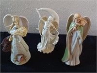 Lot of 3 large angel  figurines