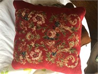 Beautiful red needlepoint throw plow & more