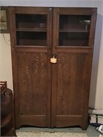 2-door mission oak bookcase