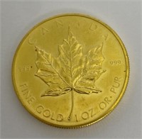 1 oz Canadian Maple Leaf 1980 Gold Coin
