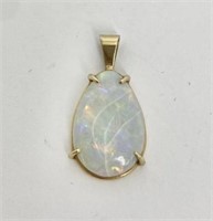 10k & Opal Pendant with 14k 5.3 oz Gold Chain