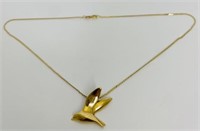 14k Gold Chain and Bird Pendant