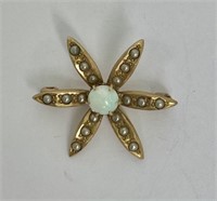 Gold and Opal Vintage Pin