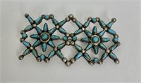 Vintage Turquoise and Silver Tone Pin/Brooch