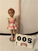 Mary Hoyer doll with stand.