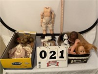 Vintage doll pieces and parts.