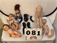Vintage plastic  doll Pieces and parts..