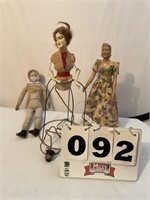 Vintage doll lamp, And two vintage dolls. 12 to