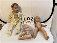 Vintage Dolls pieces and parts. Both need