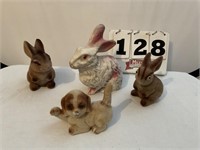 3 Miscellaneous animal banks and  one vintage