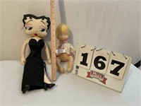Precious moments and Betty Boop doll.
