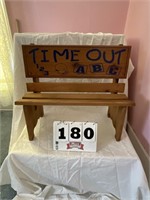 Time out wooden bench.