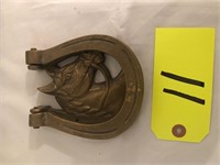 Cast Metal contemporary brass horse head door
