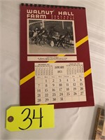 1973 Walnut Hall Farm flip calendar, complete,
